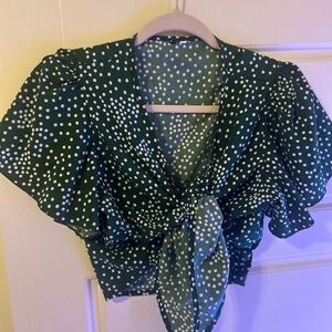 Green Polka Dot Women's Top